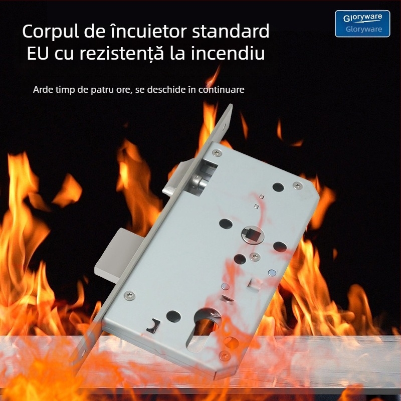 Corp de încuire din oțel inoxidabil, standard european, pentru uși rezistente la foc, uși de trecere și de evacuare – corp universal de încuire