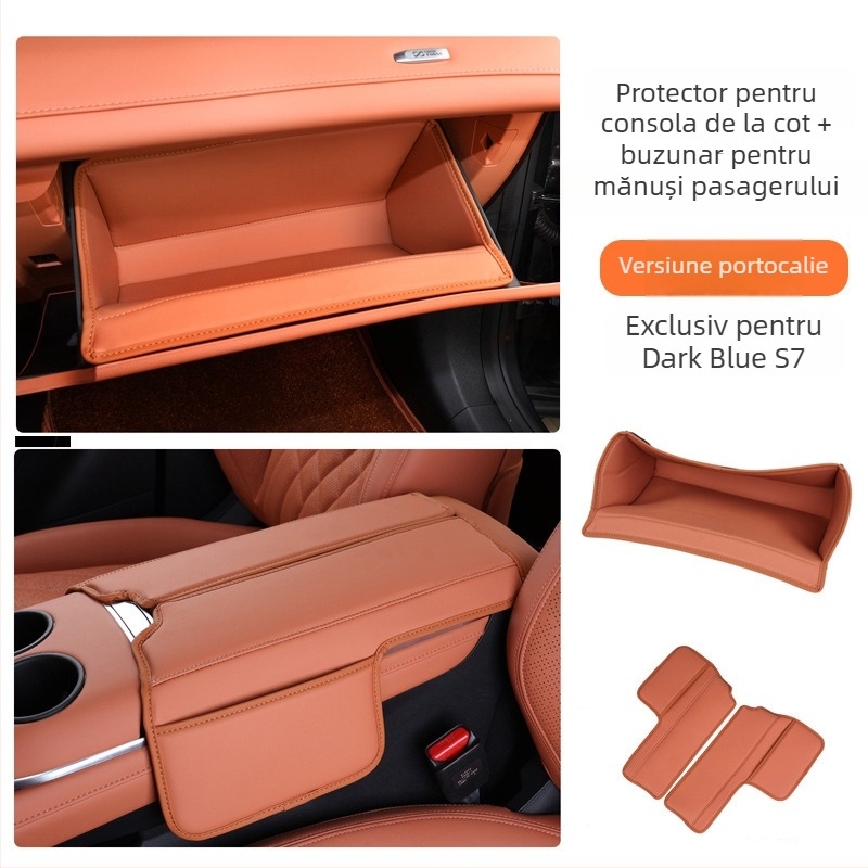Protecție pentru cutia de la cotieră a mașinii Changan S07/S7, compatibil SL03, actualizare interioară, pernă îngroșată și geantă de depozitare