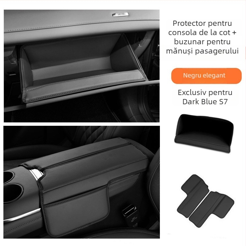 Protecție pentru cutia de la cotieră a mașinii Changan S07/S7, compatibil SL03, actualizare interioară, pernă îngroșată și geantă de depozitare