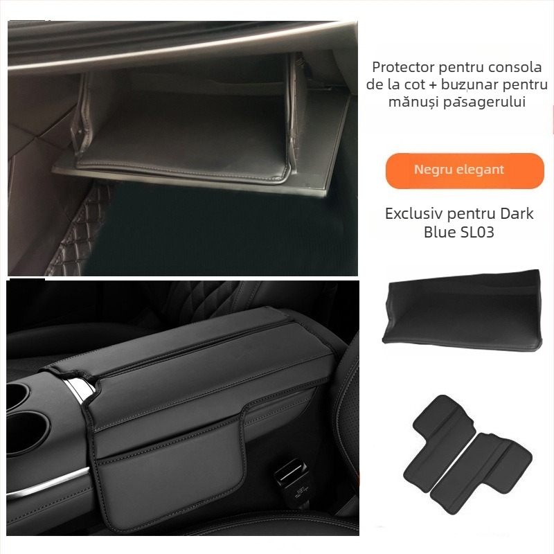 Protecție pentru cutia de la cotieră a mașinii Changan S07/S7, compatibil SL03, actualizare interioară, pernă îngroșată și geantă de depozitare