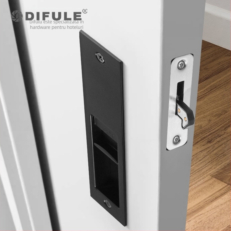 DIFULE DFL-072A încuietoare pentru uși glisante, aliaj zinc, stil Japonez, mâner încastrat ascuns, minimalist modern