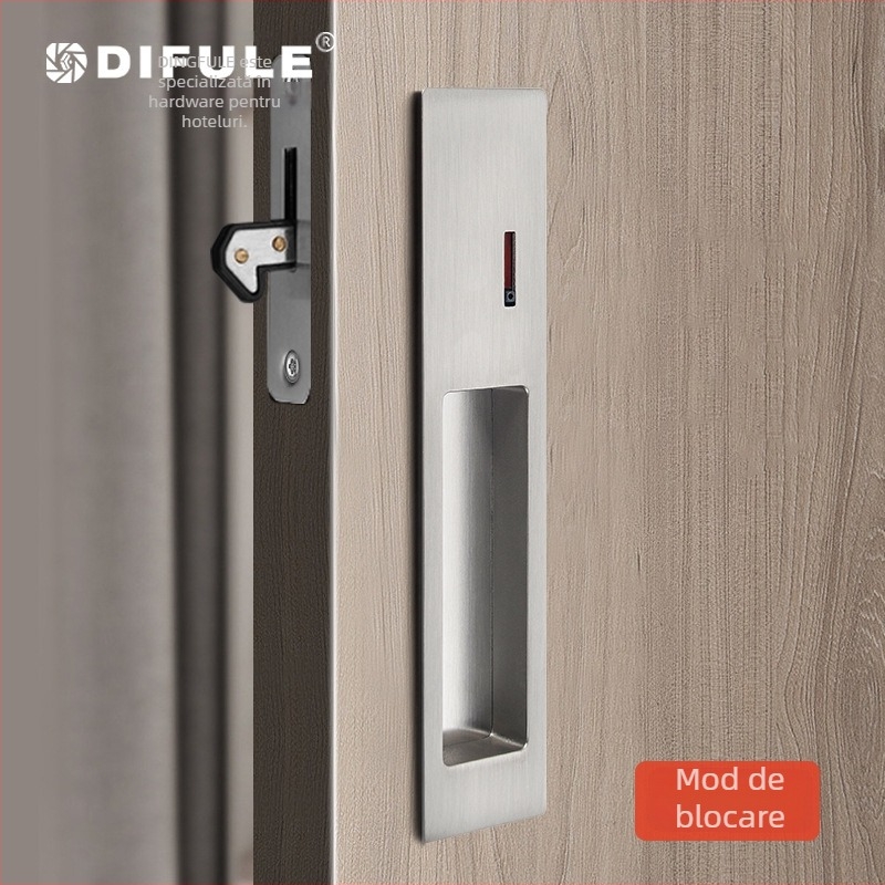 DIFULE DFL-072A încuietoare pentru uși glisante, aliaj zinc, stil Japonez, mâner încastrat ascuns, minimalist modern