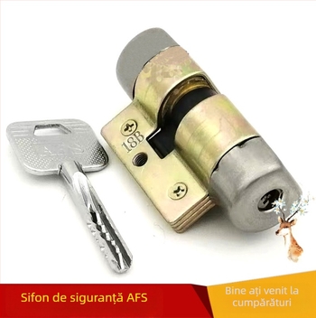 Cilindru de încuietoare pentru ușă exterioară, model AFS, aliaj de cupru, stil modern minimalist, greutate 0.5