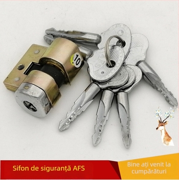 Cilindru de încuietoare pentru ușă exterioară, model AFS, aliaj de cupru, stil modern minimalist, greutate 0.5