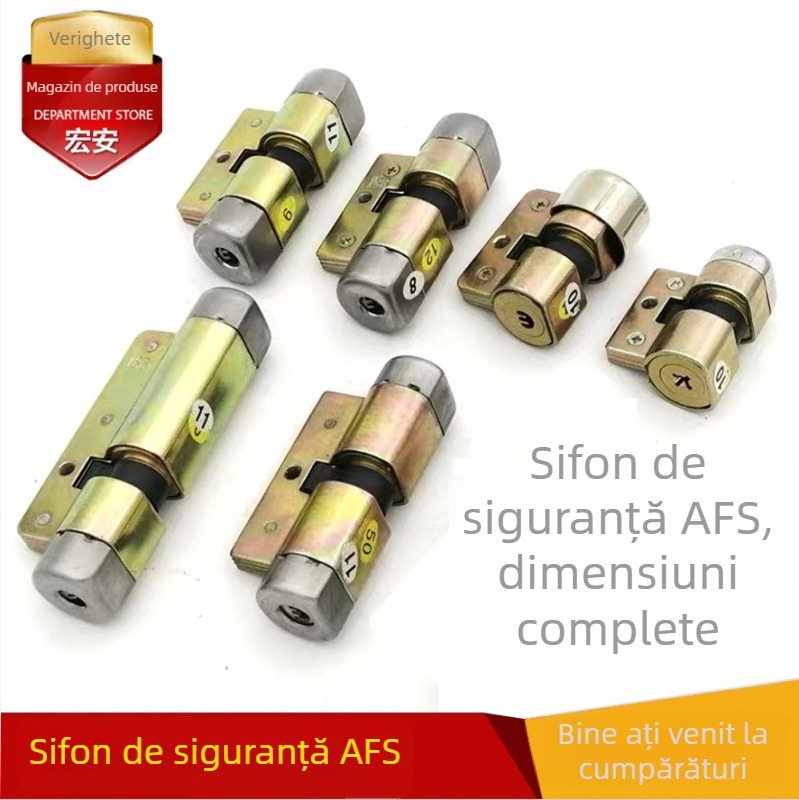 Cilindru de încuietoare pentru ușă exterioară, model AFS, aliaj de cupru, stil modern minimalist, greutate 0.5