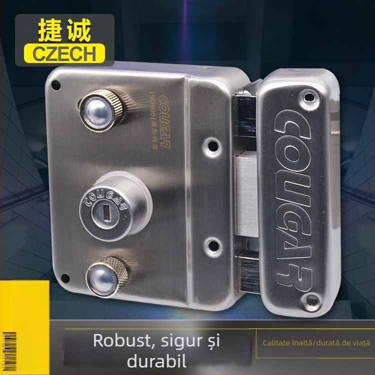 Andley V88 încuietoare de exterior pentru ușă, din oțel inoxidabil, pentru uși din fier, oțel, securitate și lemn (Model V88, Material: Oțel inoxidabil, Tip: Încuietoare de exterior, Domeniu de aplicare: Uși din fier/ oțel/ securitate/ lemn)