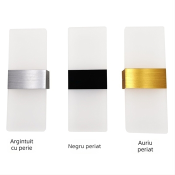 Veioza de perete cu abajur din aluminiu, LED, 85-265V, montaj pe suprafață