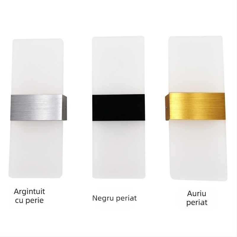 Veioza de perete cu abajur din aluminiu, LED, 85-265V, montaj pe suprafață