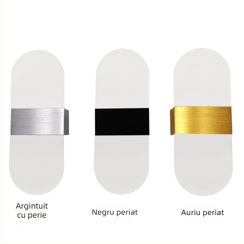 Veioza de perete cu abajur din aluminiu, LED, 85-265V, montaj pe suprafață