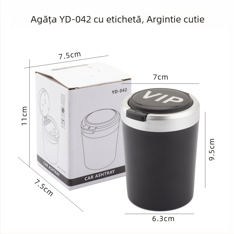 Scrumieră auto, corp din plastic, model 042, brand Bosheng, greutate 118 g, proces de fabricație: topire