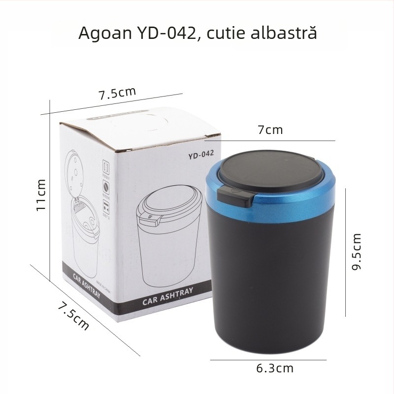 Scrumieră auto, corp din plastic, model 042, brand Bosheng, greutate 118 g, proces de fabricație: topire