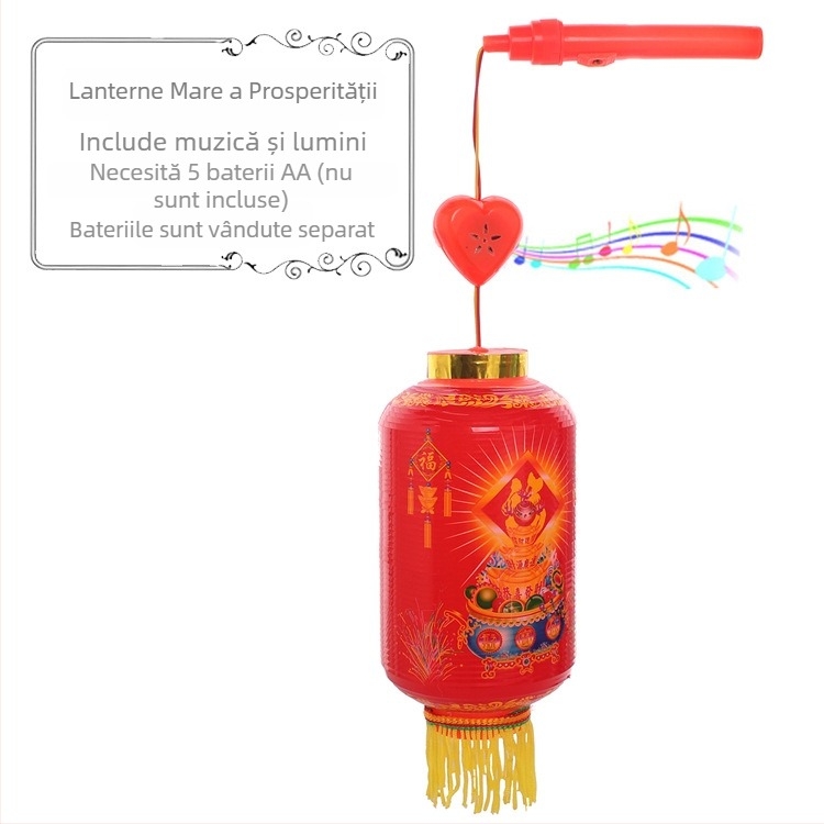 Fanar LED hexagonal cu motiv de lotus, luminos și muzical, din plastic, lanternă de mână pentru copii peste 14 ani