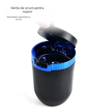 Cenușar auto cu capac, ABS + strat metalic, model 69, turnare prin injecție, greutate 100 g, universal pentru vehicule