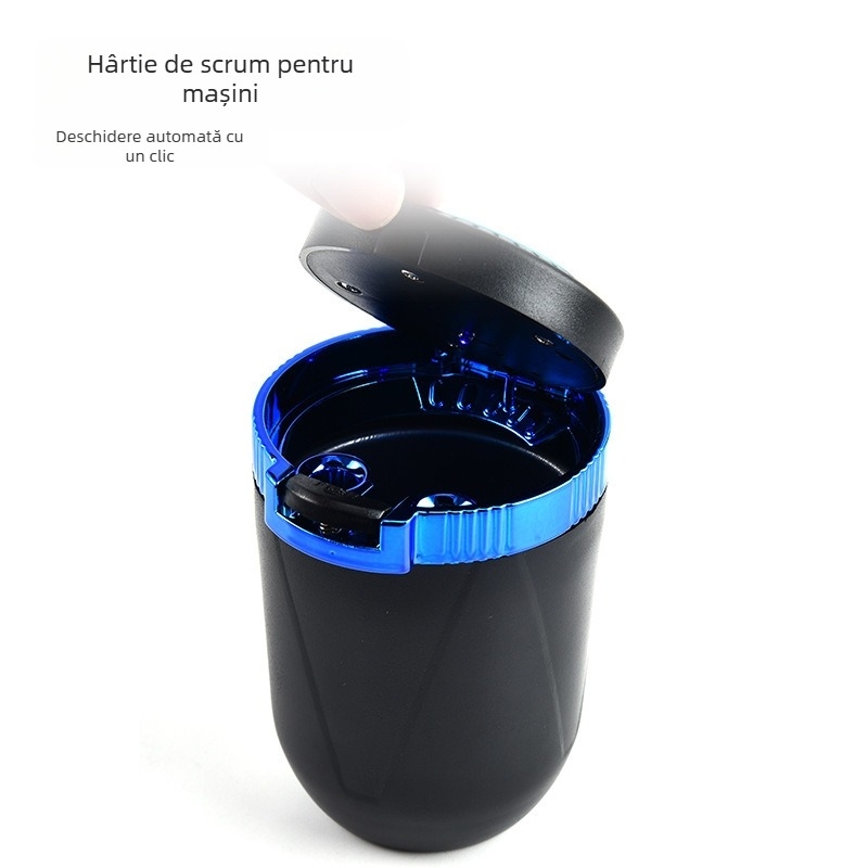 Cenușar auto cu capac, ABS + strat metalic, model 69, turnare prin injecție, greutate 100 g, universal pentru vehicule