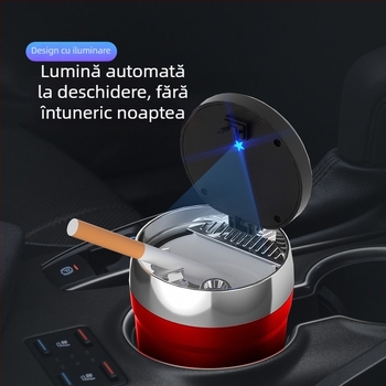 Scrumieră inteligentă pentru interiorul mașinii cu lumină RGB care respiră, ABS/ceramică, modele Y12/Y13, greutate 275g/175g, personalizare disponibilă