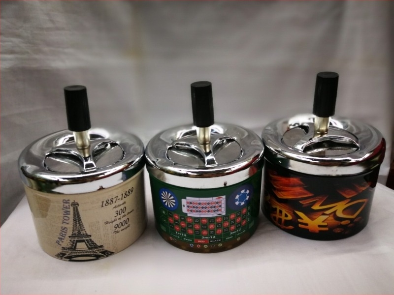 Scrumieră metalică cu spațiu decorativ și depozitare, Cookbool, design modern minimalist, personalizabil