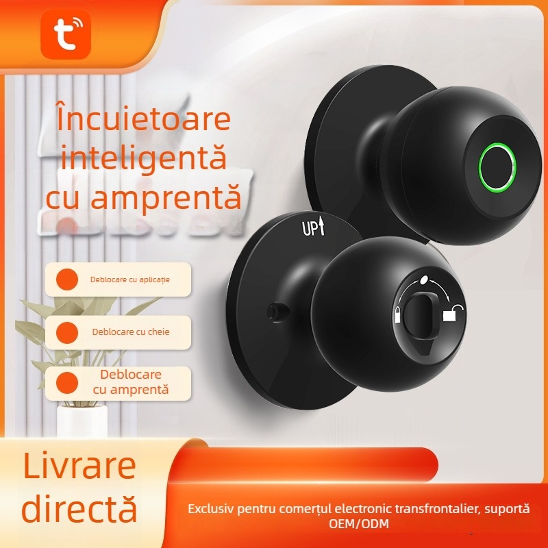 Încuietoare inteligentă cu amprentă pentru uși, model K10, stocare 20 de amprente, peste 100000 de deblocări, timp de scanare sub 0,5 s, rată de recunoaștere falsă sub 0,001%