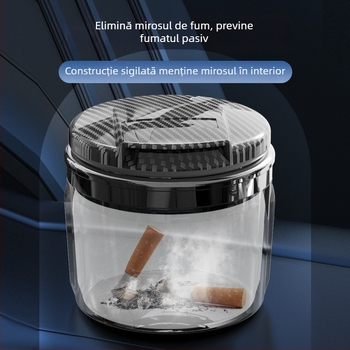 Cenușar auto ceramic cu capac | Model 028, producție biomimetică, utilizare duală pentru casă și mașină — Zhenshangle