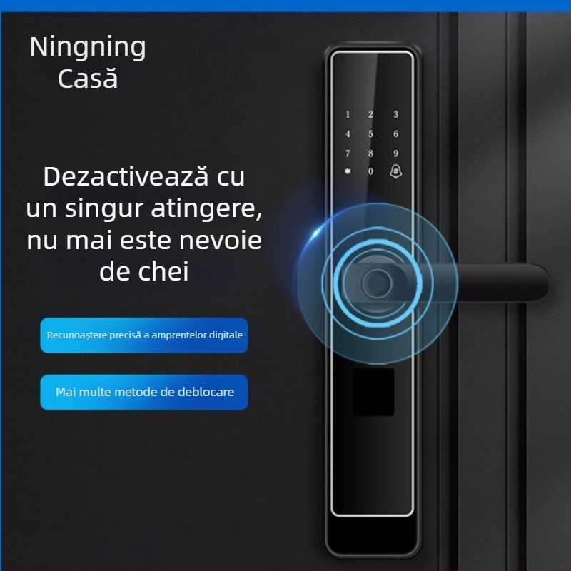Încuietoare inteligentă cu amprentă, parolă, card și cheie – protecție anti-furt (F331)
