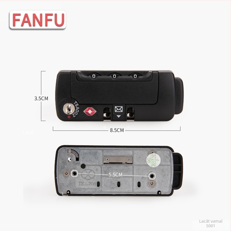 Fanfu lacăt pentru bagaje TSA002 – lacăt din plastic anti-furt, model S001, compatibil TSA708
