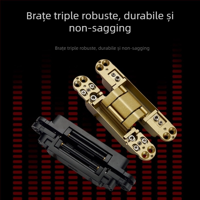 Balama ascunsă reglabilă tridimensional, închidere automată, silențioasă, aliaj de zinc, grosime 2 mm, finisaj: electroplacare și pulverizare