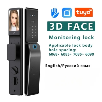 TTLock încuietoare inteligentă rezistentă la apă, cu recunoaștere facială 3D, parolă și amprentă