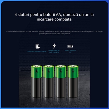 Încuietoare inteligentă pentru ușă cu amprentă și PIN, securitate nivel C, design modern minimalist, model SWR-B2-4, stocare amprente 30.000, deblocări 30.000, Solwell Technology