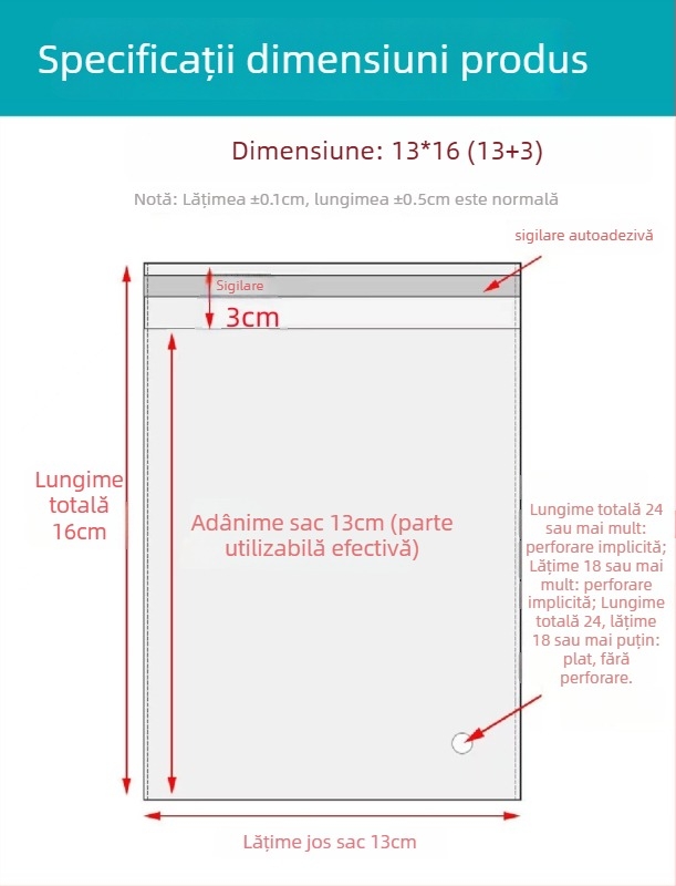 Geantă autoadezivă OPP, transparentă, îngroșată, cu logo tipărit, pungă de ambalare din plastic pentru bijuterii, haine și măști
