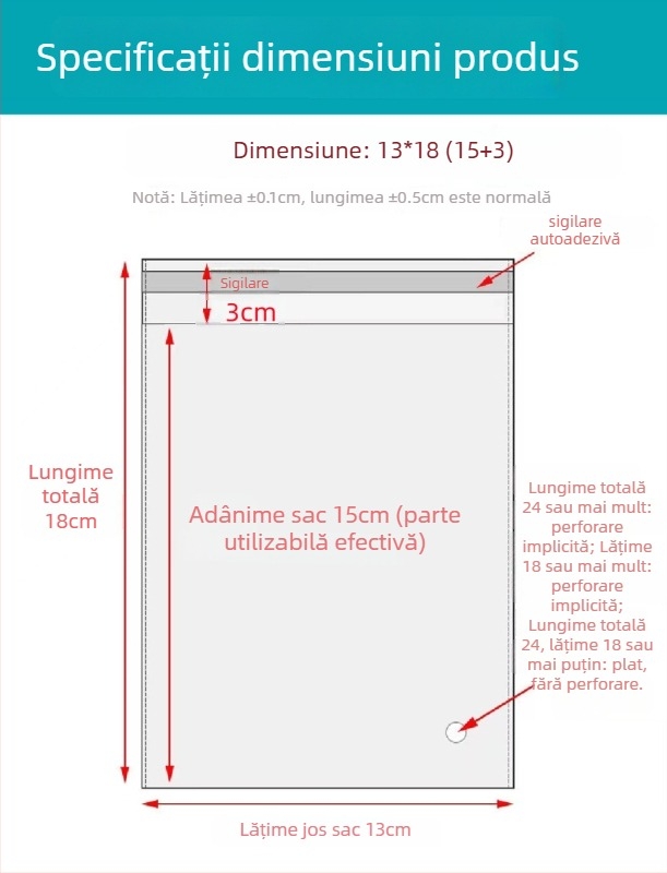 Geantă autoadezivă OPP, transparentă, îngroșată, cu logo tipărit, pungă de ambalare din plastic pentru bijuterii, haine și măști