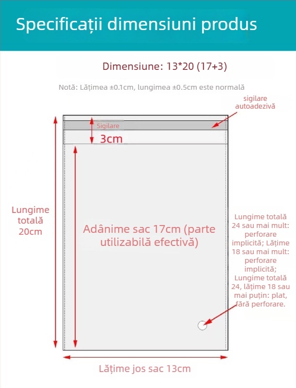 Geantă autoadezivă OPP, transparentă, îngroșată, cu logo tipărit, pungă de ambalare din plastic pentru bijuterii, haine și măști