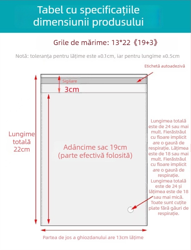 Geantă autoadezivă OPP, transparentă, îngroșată, cu logo tipărit, pungă de ambalare din plastic pentru bijuterii, haine și măști