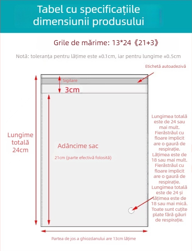 Geantă autoadezivă OPP, transparentă, îngroșată, cu logo tipărit, pungă de ambalare din plastic pentru bijuterii, haine și măști