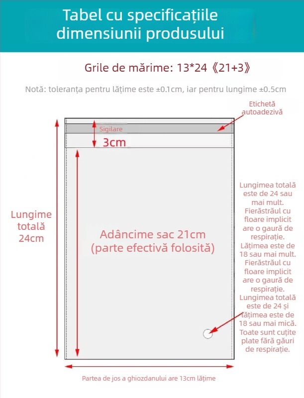 Geantă autoadezivă OPP, transparentă, îngroșată, cu logo tipărit, pungă de ambalare din plastic pentru bijuterii, haine și măști