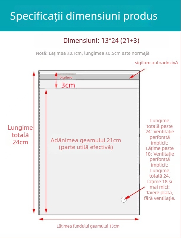 Geantă autoadezivă OPP, transparentă, îngroșată, cu logo tipărit, pungă de ambalare din plastic pentru bijuterii, haine și măști