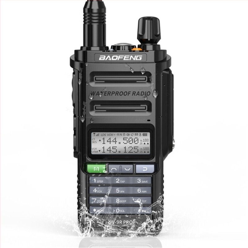 Baofeng UV-9R Pro Walkie-Talkie — Încărcare Directă Type-C, IP68 Rezistent la apă, Domeniu de frecvențe 136-174/400-520 MHz, Putere RF 18, 199 Canale