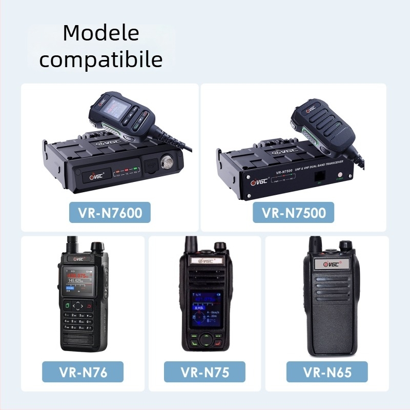 Microfon de mână Bluetooth fără fir cu ecran pentru VR-N7600/N7500/N76/N75 — interval de 3-5 km, fără baterie necesară, protecție anti-cădere.