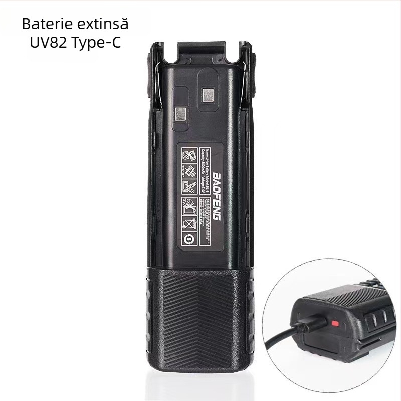 Baterie Intercom UV-82, Type-C 3800mAh, Capacitate extinsă, Încărcare USB-C, Compatibilă cu UV-82/UV-82HP