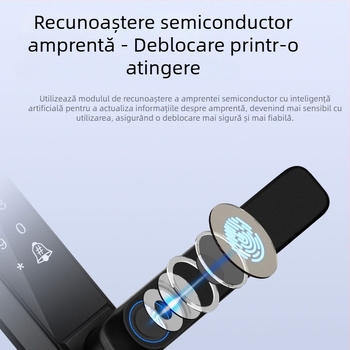 Lacăt inteligent Hua Yili X2M, din aliaj de aluminiu, rezistent la apă, cu acces prin card, amprentă și parolă, compatibil cu aplicație pentru casă/apartament