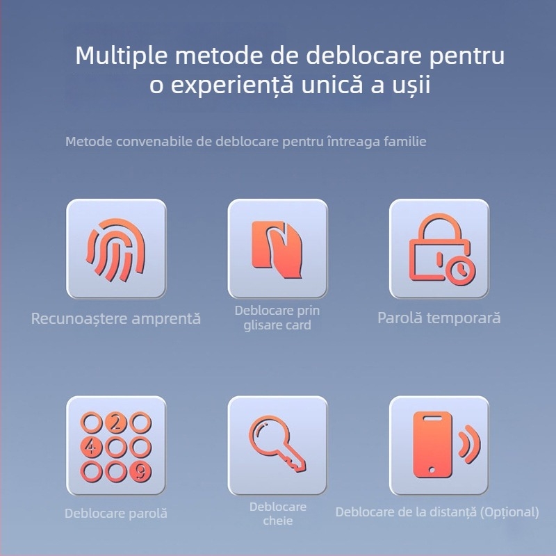 Lacăt inteligent Hua Yili X2M, din aliaj de aluminiu, rezistent la apă, cu acces prin card, amprentă și parolă, compatibil cu aplicație pentru casă/apartament