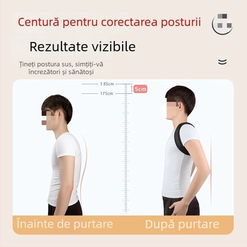 Bandă de corecție pentru adulți – bărbați, model în formă de Y pentru corecția spatelui, poliester, încălzire tridimensională, susținere a spatelui, garanție de 12 luni