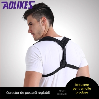 Centură de corecție a posturii pentru spate și claviculă – Unisex, potrivire universală; Material principal: OK țesătură, SBR nailon; Brand: AOLIKES; Ambalare: 100 buc