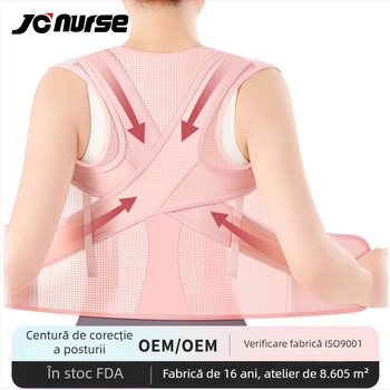 Colier de corecție a posturii POTFAN Yf-jz055, material SBR + plasă de nylon, suport pentru spate, pentru ședere, curea invizibilă pentru alinierea umerilor cu bretele deschise