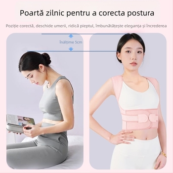 Colier de corecție a posturii POTFAN Yf-jz055, material SBR + plasă de nylon, suport pentru spate, pentru ședere, curea invizibilă pentru alinierea umerilor cu bretele deschise