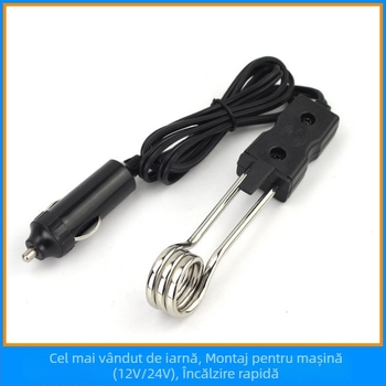 Încălzitor de apă pentru mașină cu tijă de încălzire electrică, 12V/24V, 45W, model F4207, ABS