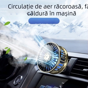 Ventilator auto F210 USB, cu două motoare, 5V, ABS + placă de circuite, pentru mașină și uz casnic
