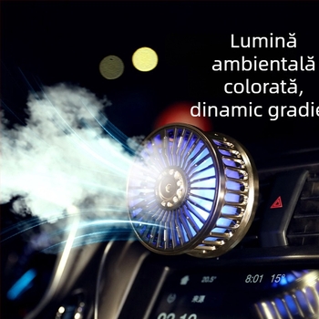 Ventilator auto F210 USB, cu două motoare, 5V, ABS + placă de circuite, pentru mașină și uz casnic