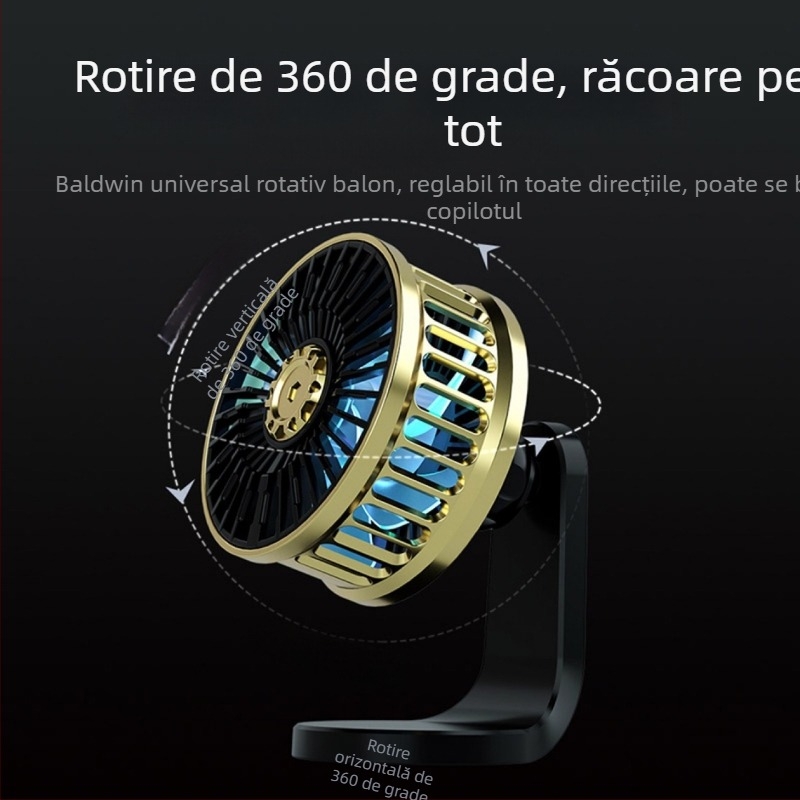 Ventilator auto F210 USB, cu două motoare, 5V, ABS + placă de circuite, pentru mașină și uz casnic