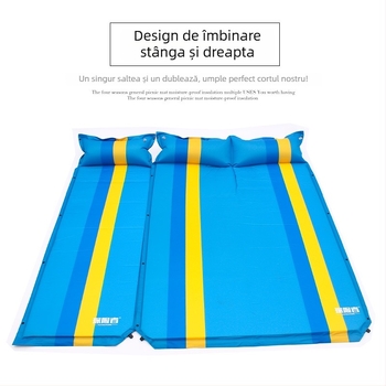 Explorer Saltea gonflabilă din PVC pentru camping, conectabilă pentru dublu sau single – 210T pongee PVC, 2.5 kg, sarcină maximă 500 kg