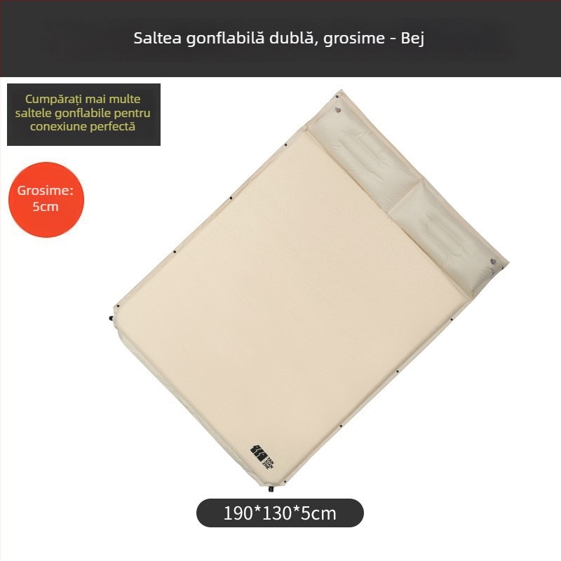 Explorer Saltea gonflabilă din PVC pentru camping, conectabilă pentru dublu sau single – 210T pongee PVC, 2.5 kg, sarcină maximă 500 kg