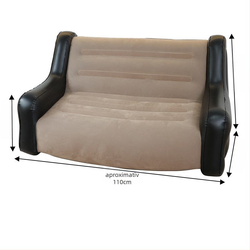 Canapea gonflabilă cu brațe – canapea de camping pentru 1 sau 2 persoane, PVC flocking, grosime 0,55 mm, greutate 5 kg